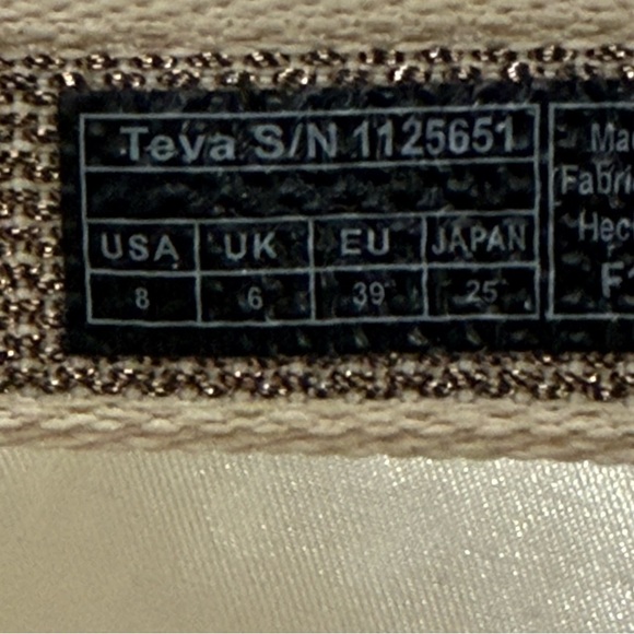Teva Teva Midform Universal Karina Swan Metallic Multi Cream Size 8 Velcrow - Picture 13 of 15